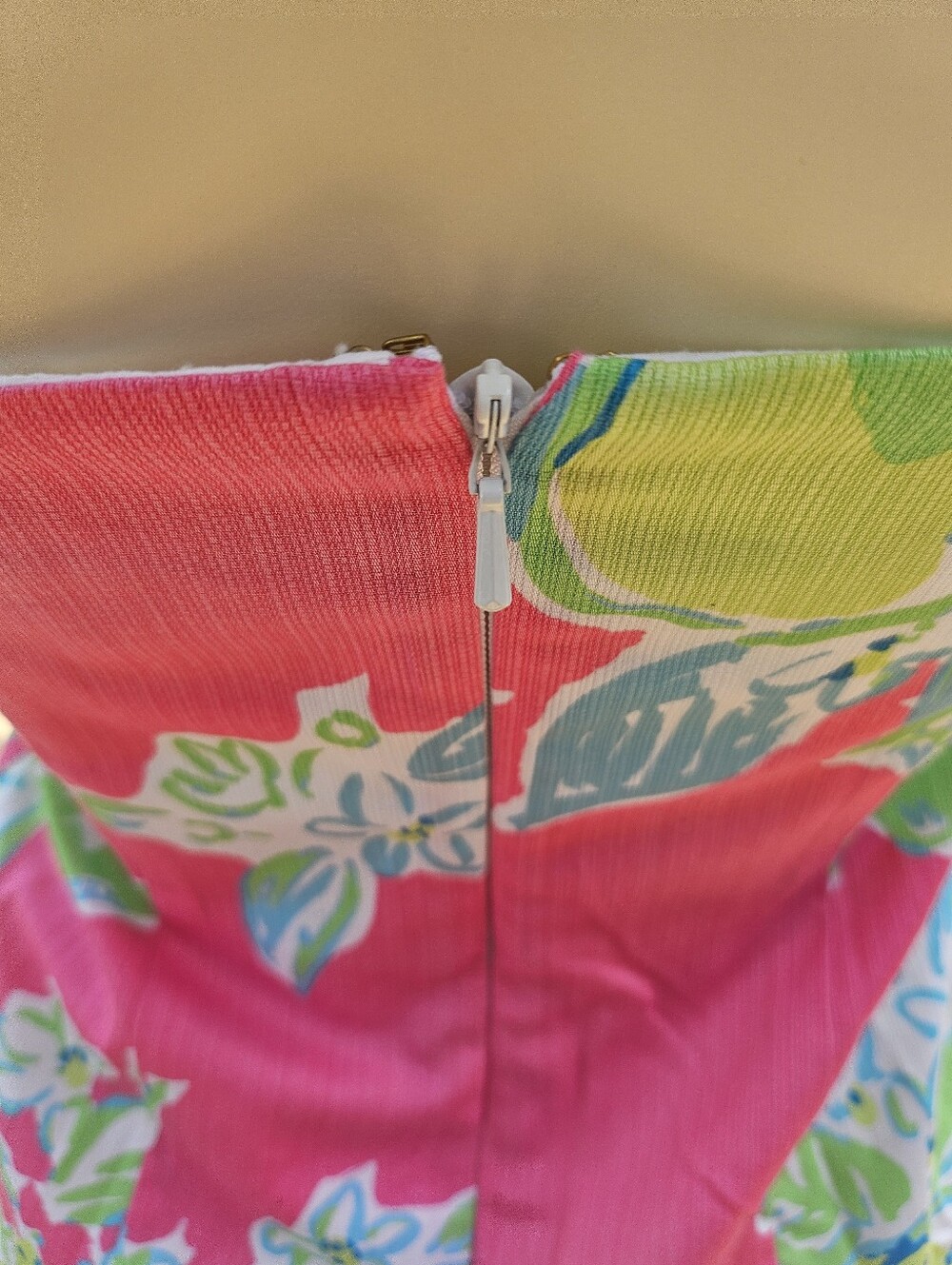 Lilly Pulitzer Strapless Pink Tropical Print Mini Shift Dress Size 0 - Picture 6 of 13